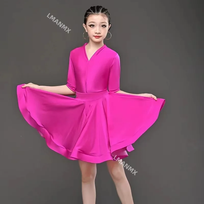 Children Professional Latin Dance Dress for Girls Ballroom Dancing Dresses Rumba Cha Cha Samba Practice Dress Latin Performance