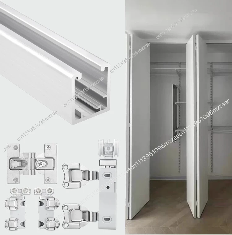 

Metal Wardrobe Without Lower Rail Folding Door Hanging Rail Hardware Accessories Full Set of Masonry Wall Cloakroom Track