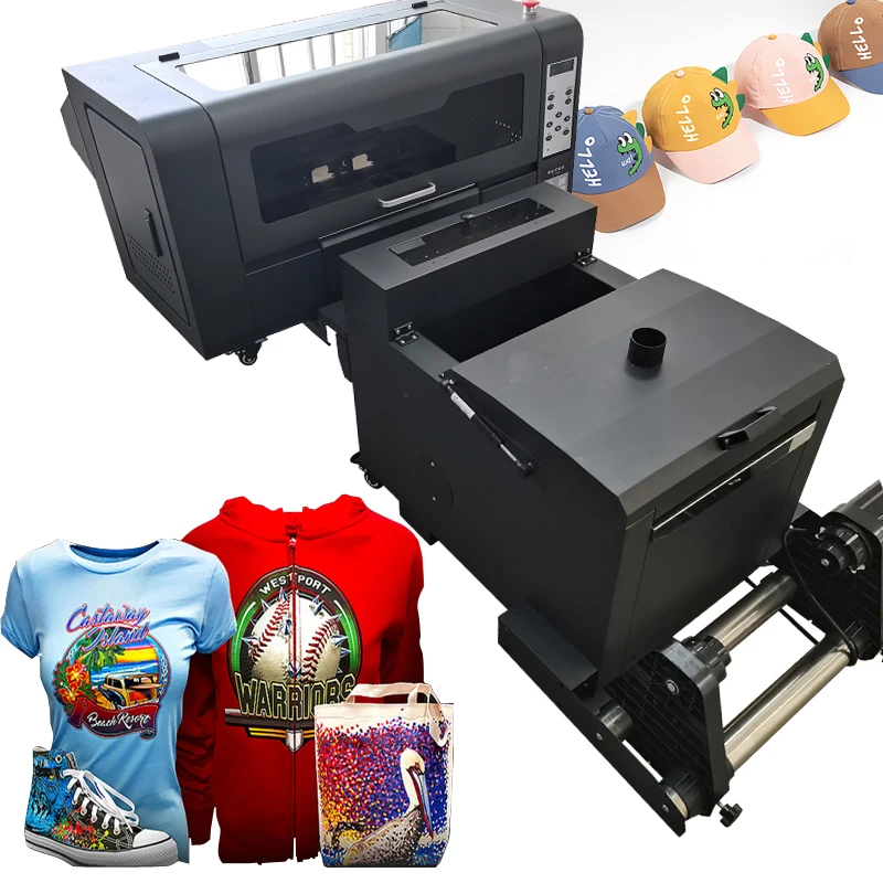 Whole Set Heat Transfer A3 Dtf Printer Xp600 T-Shirt Printing Machine Pet Film Powder Shaker Machine Oven Dtf