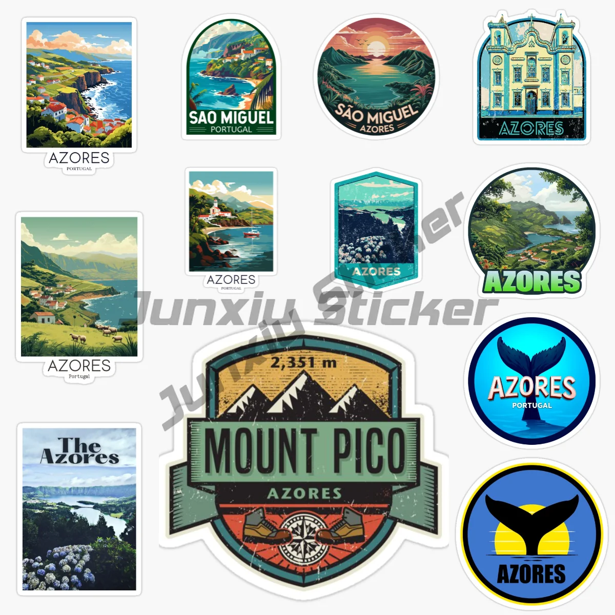 Azores Portugal Flag National Emblem Scenic Tourism Car Sticker Waterproof Self-Adhesive Wall Off-Road Car Accessories Decal