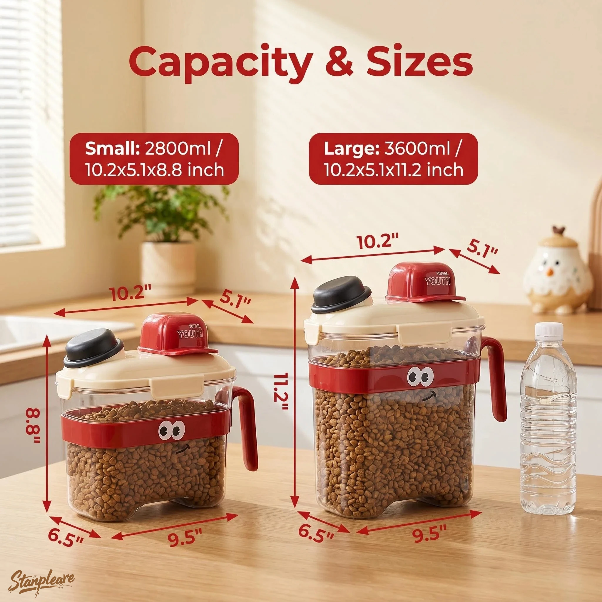 Transparent Airtight Pet Food  - đánh giá và giá Food Storage Jars Airtight