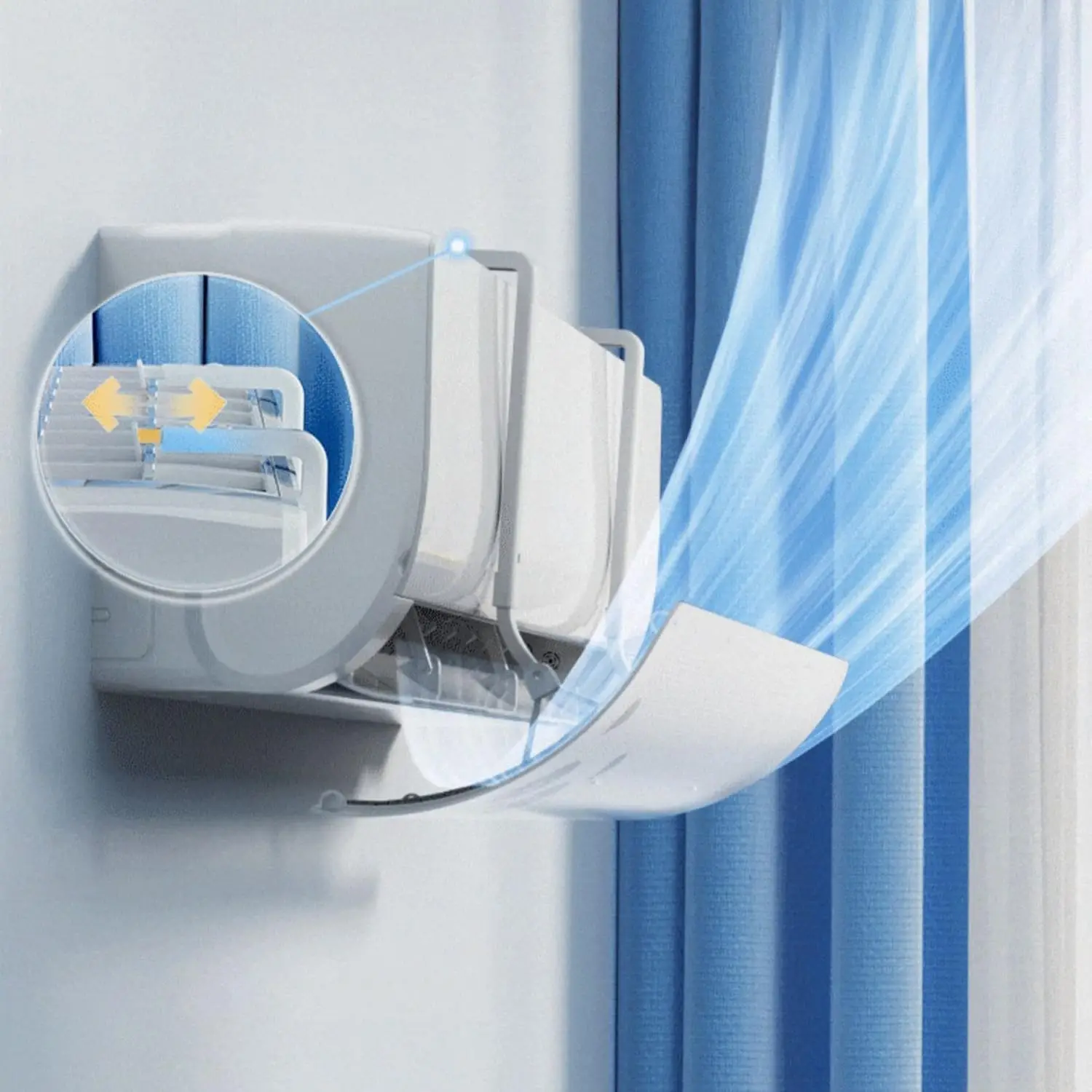 Air Conditioner Deflector, Retractable Air Conditioner Air Deflector,Help Cooling/Heating Air Circulation, Wind Direction Baffle