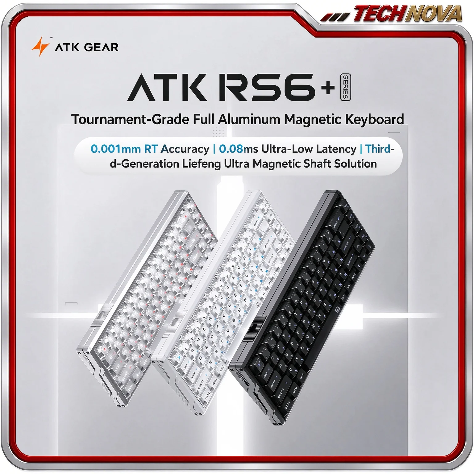 ATK RS6+ Magnetic Switch Wired Keyboard Aluminium Alloy Gaming Mechanical Keyboard 8K Polling Rate 0.001mm RT Esports Custom PC