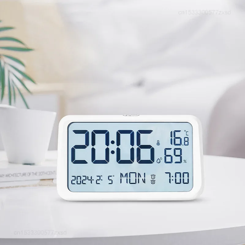 Desktop LCD Digital Alarm Clock Multi functional Living Room Clock Room Electronic Clock Night Light Creative Decoration