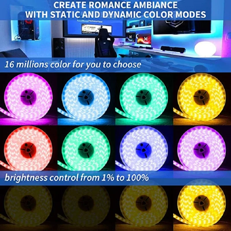 5V LED Music Sync Bluetooth Neon Light USB Room Decor Lamp for Screen TV Backlight APP Control Color Changing 5050 RGB Luces LED