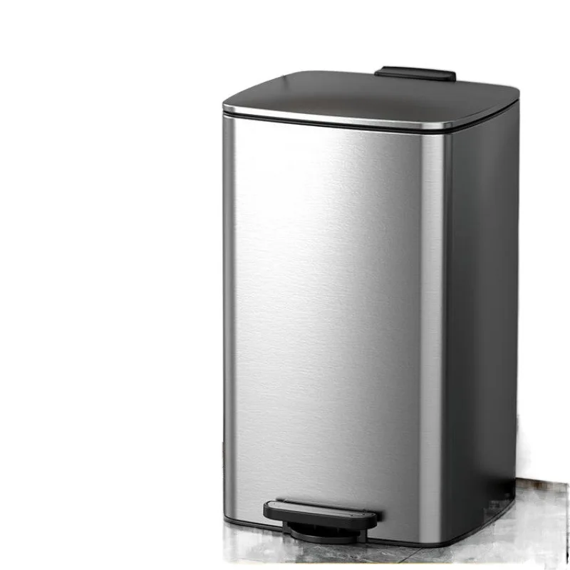 

Kitchen trash can household new stainless steel foot-pedal large living room with lid light luxury large-capacity paper basket