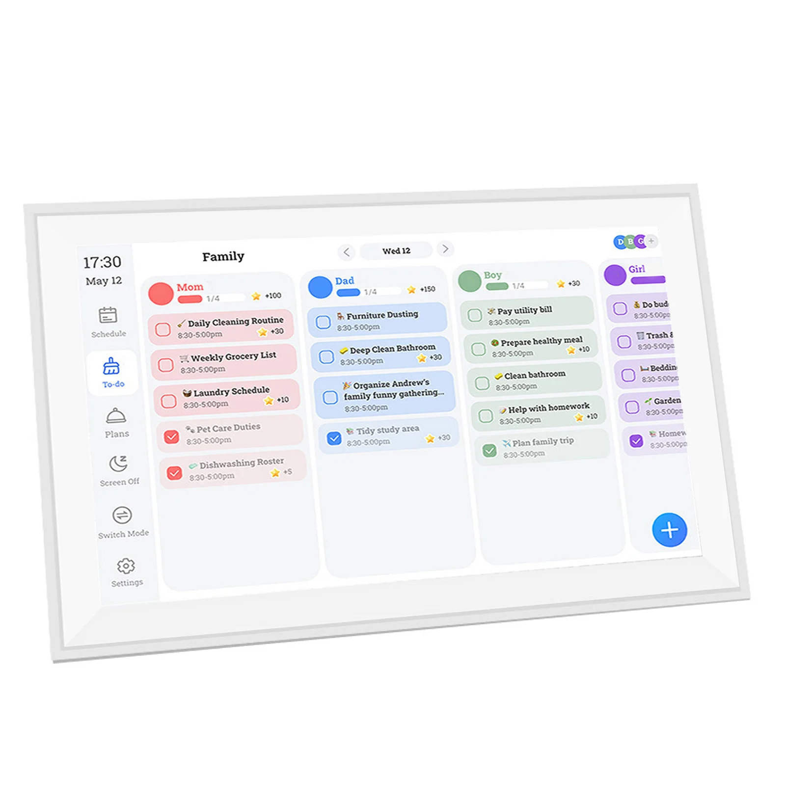 

1080P FHD Interactive Touchscreen Digital Calendar 15.6 Inch Smart Family Chore Chart Electronic Planner Wall Desk Mount