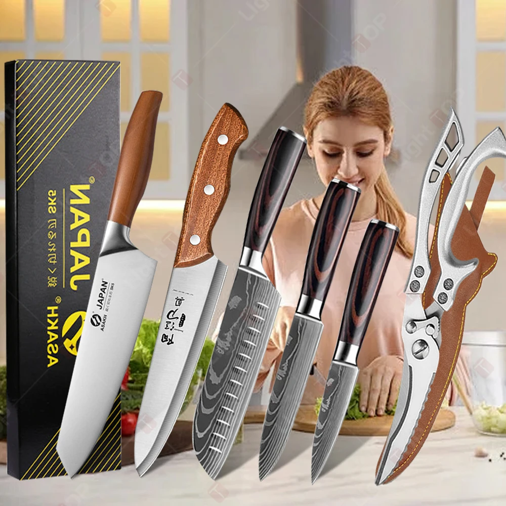 Stainless Steel Kitchen Boning Knife Professional Japanese Chef's KnifeFish Fillet Slicing Santoku Knife Damascus Kitchen Knife