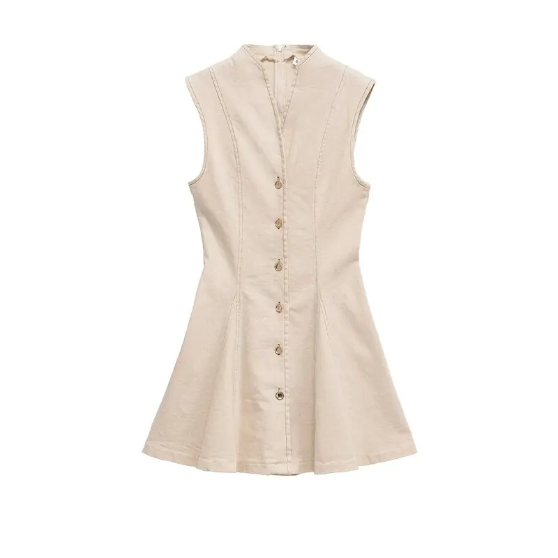 فستان صيفي جديد لعام 2025 بدون أكمام، متعدد الاستخدامات، قصير، أنيق، مناسب للتنقلات اليومية، يناسب جميع الإطلالات، خفيف الوزن. #1