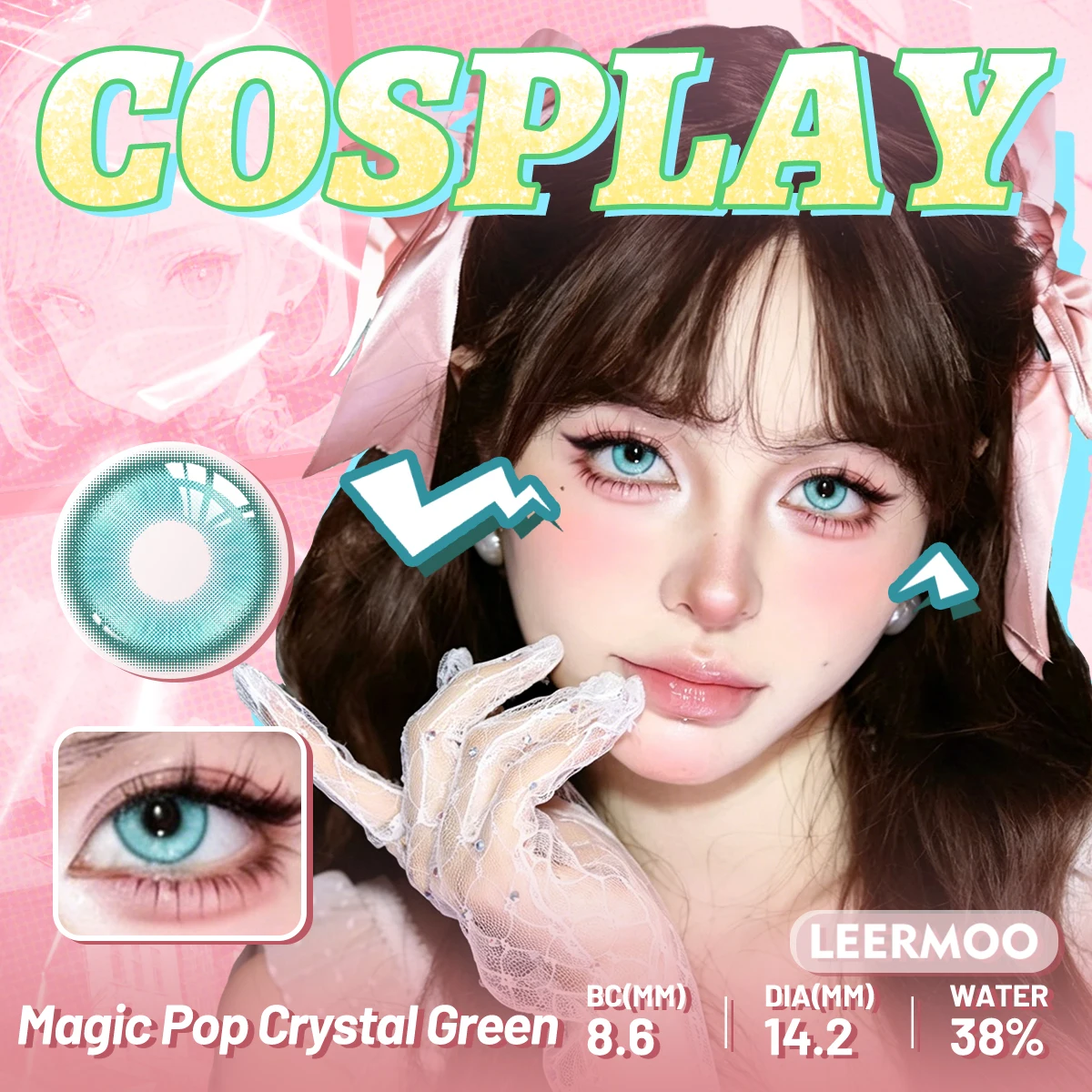Visuashow Anime Farbige Kontaktlinsen für Party-Cosplay 1 Paar Weiche Farblinsen Halbjährlich Austauschbar für Kleine Pupillen – Detail 10