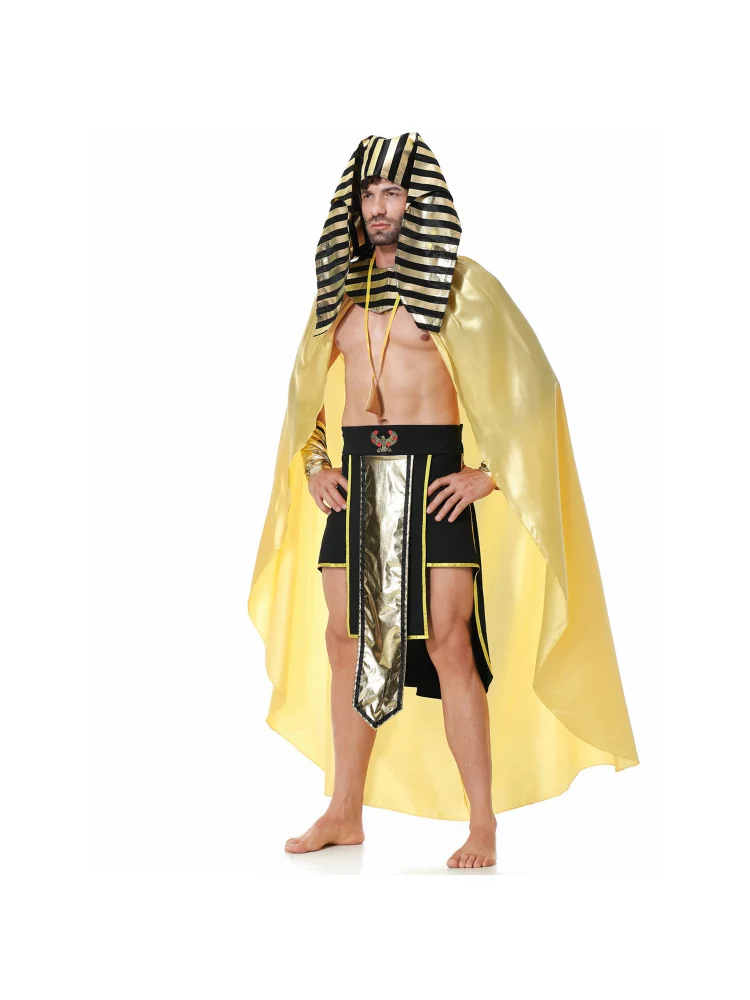أزياء الهالوين الفرعون الروماني للرجال ملابس الأداء القديمة King Sle تنورة قطنية عالية الخصر موديل رفيع