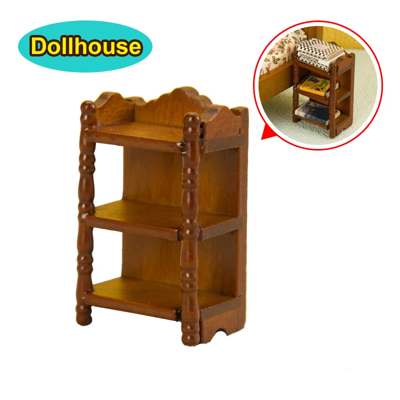 1:12 casa de bonecas em miniatura suporte de cabeceira rack armazenamento cabeceira móveis quarto modelo decoração brinquedo casa boneca acessórios