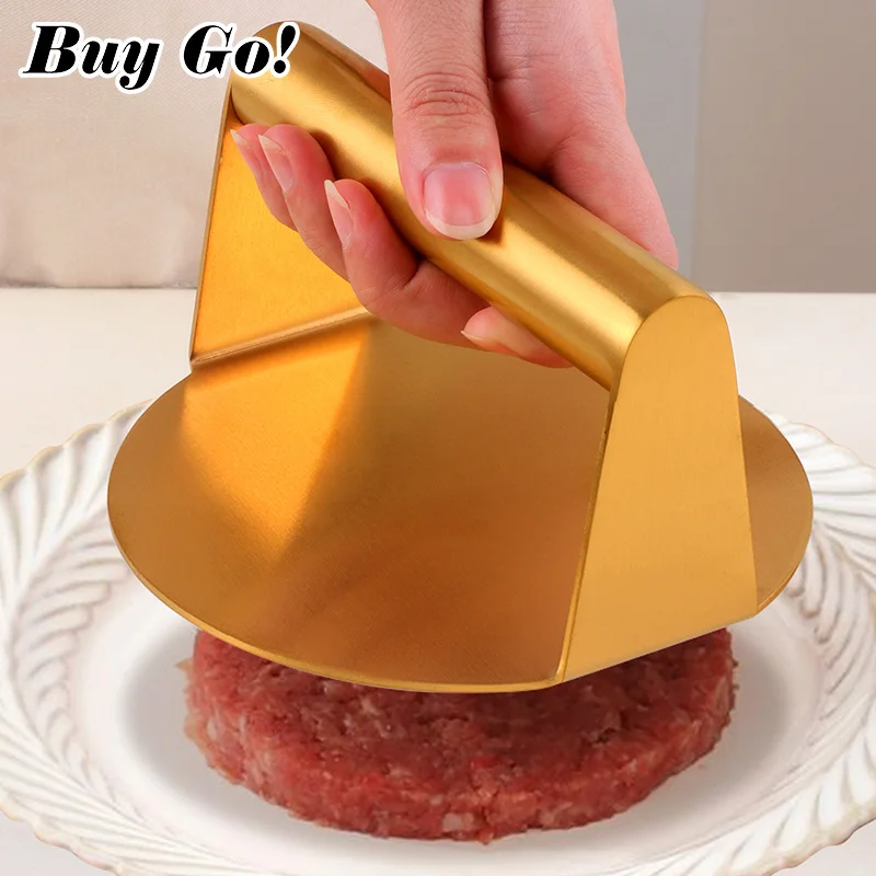 Prensa de hamburguesas de acero inoxidable, machacador de carne, molde Circular para prensar carne, accesorios de cocina, 1 ud.