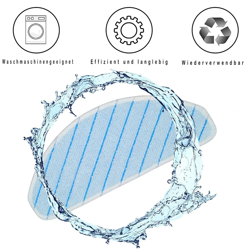 Replacement Wipes For Ecovacs Deebot T9, T9+ And T9 Aivi 7 Pieces Replacement Microfibre Cloths Cleaning Cloths