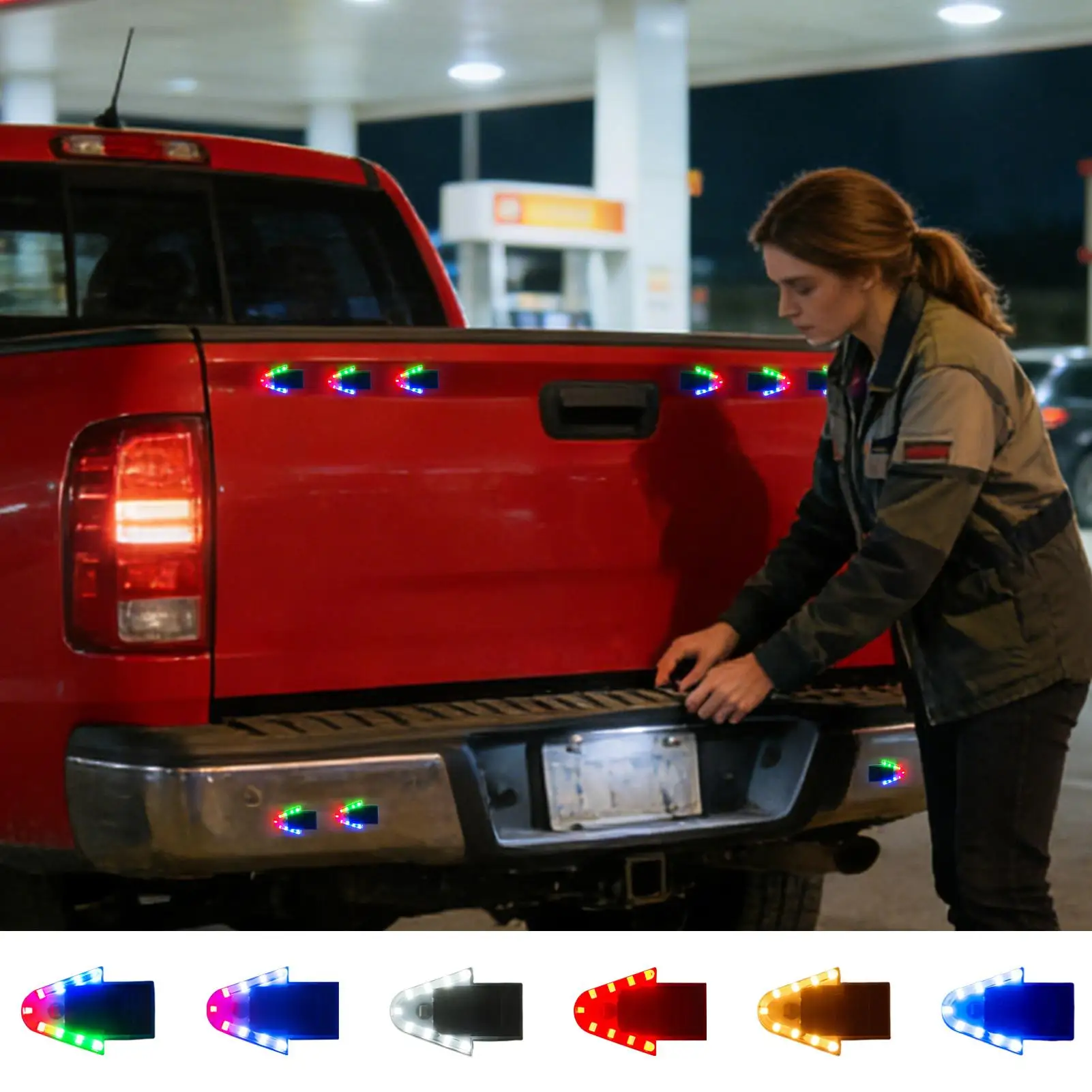 Strobe Lights For Car 4-Mode Solar Powered Bright Waterproof LED Strobe Lights For Trucks For SUV RV Automotive Bike Motorcycle
