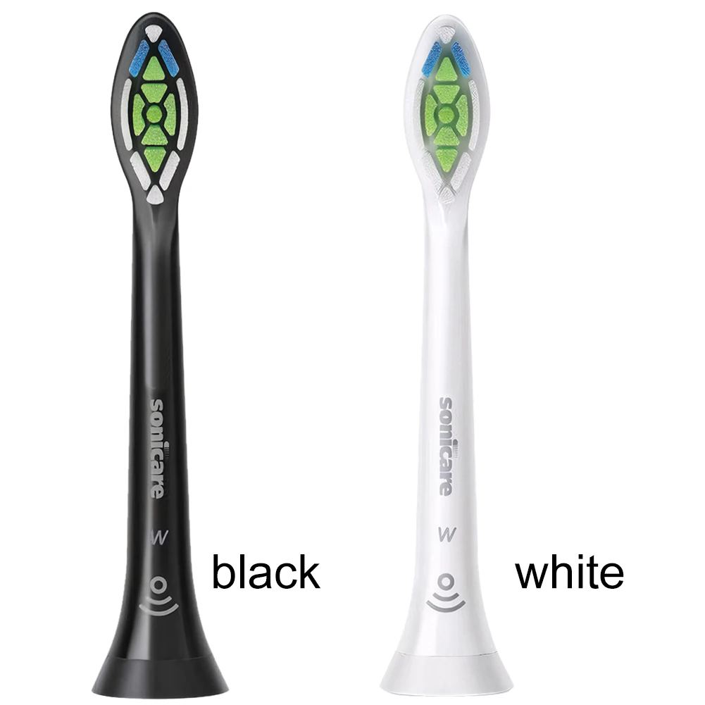 Сменные насадки для зубных щеток Philips HX6064 Sonicare W2, 4 шт., насадки для электрической зубной щетки, насадки для щетки, налет, защита, белый/черный