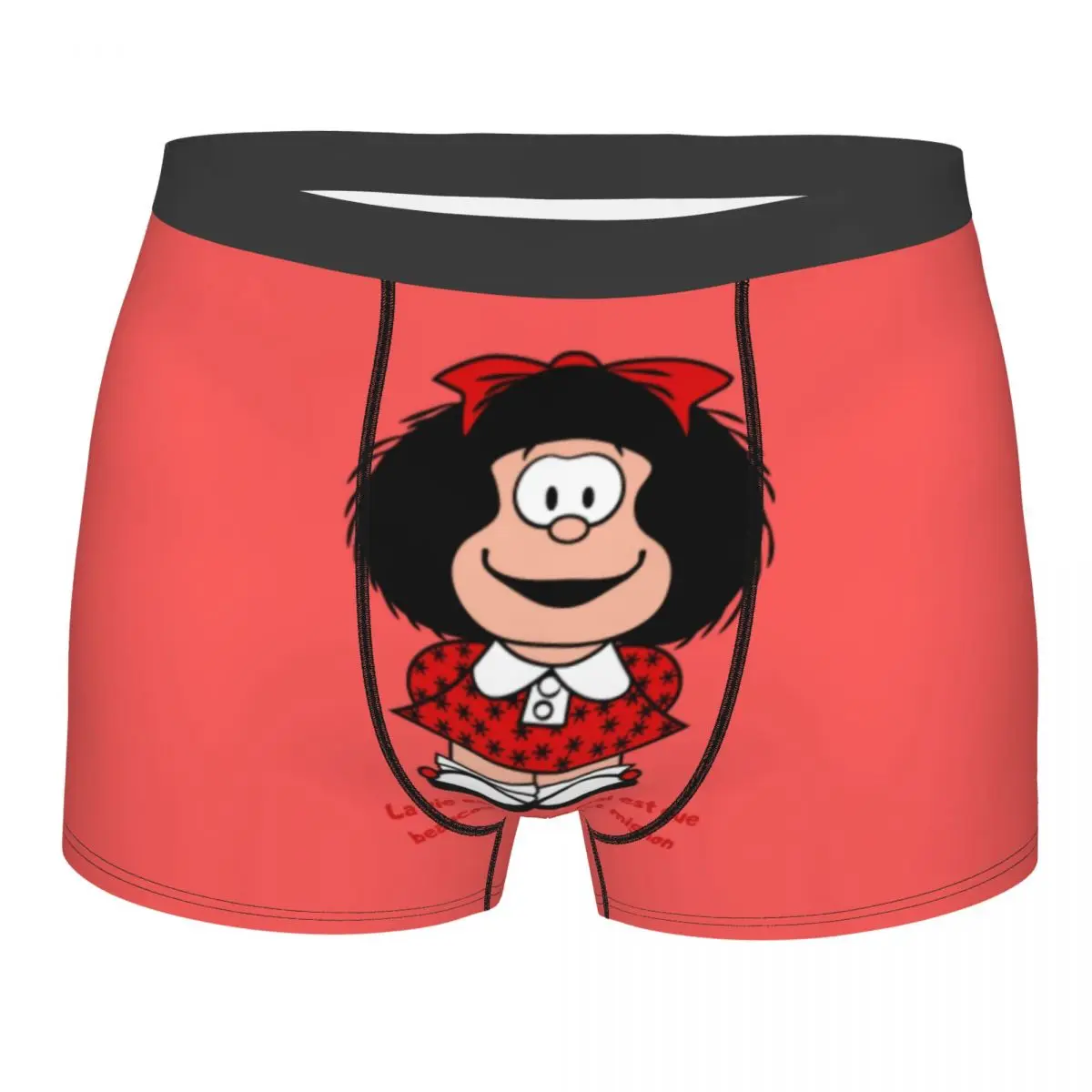 

Мужские боксеры Kawaii Mafalda с 3D принтом, мягкие мужские трусы с изображением Кино из Аргентины, мультяшное нижнее белье, трусы-брифы