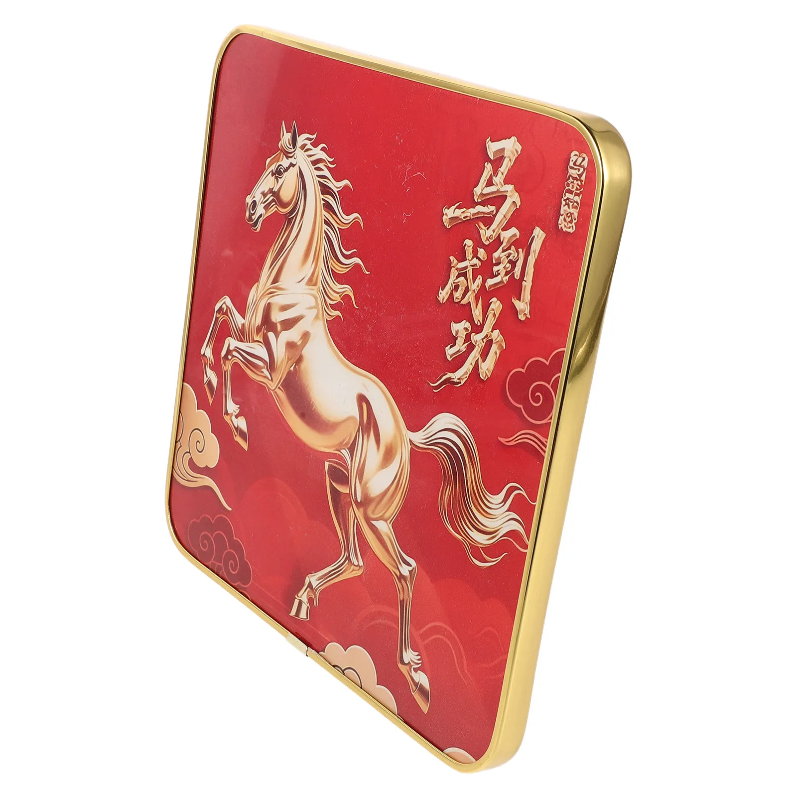 2026 Year of The Horse Table Centerpiece 8x8 Gold Edge Framed Horse Artwork Desk Decoration Success Symbol Home Office