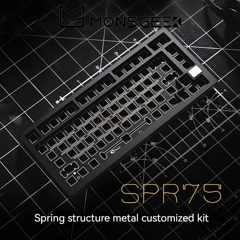 2023 New Monsgeek Spr75 Brand Spring Structure Metal Mechanical Keyboard Customized Kit Anodized 75 With Full Key Hot Swapping