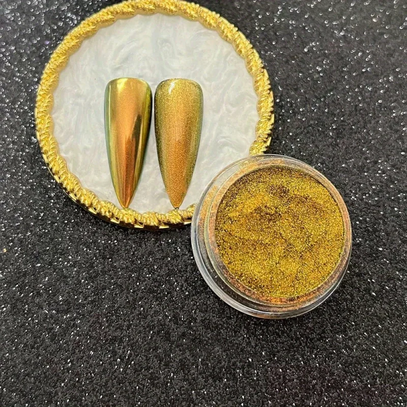 Polvo Aurora que cambia de Color para uñas, polvo de neón iridiscente, adecuado para manualidades DIY, arte en resina y colorear moldes