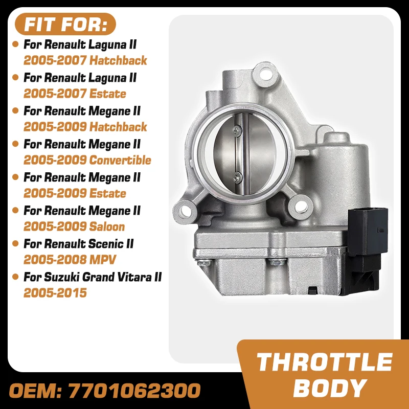 

Throttle Body Valve For Suzuki Grand Vitara 2 2005-2015 Renault Megane 2 Renault Scenic 2 Renault Laguna 2 2005-2009 7701062300