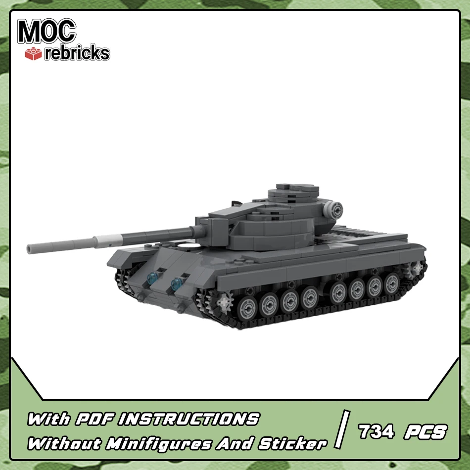 

Military FV214 Conqueror Heavy Tank Series Building Blocks Brick Model MOC Army Battle Weapon Set Toy Childrens Christmas Gift