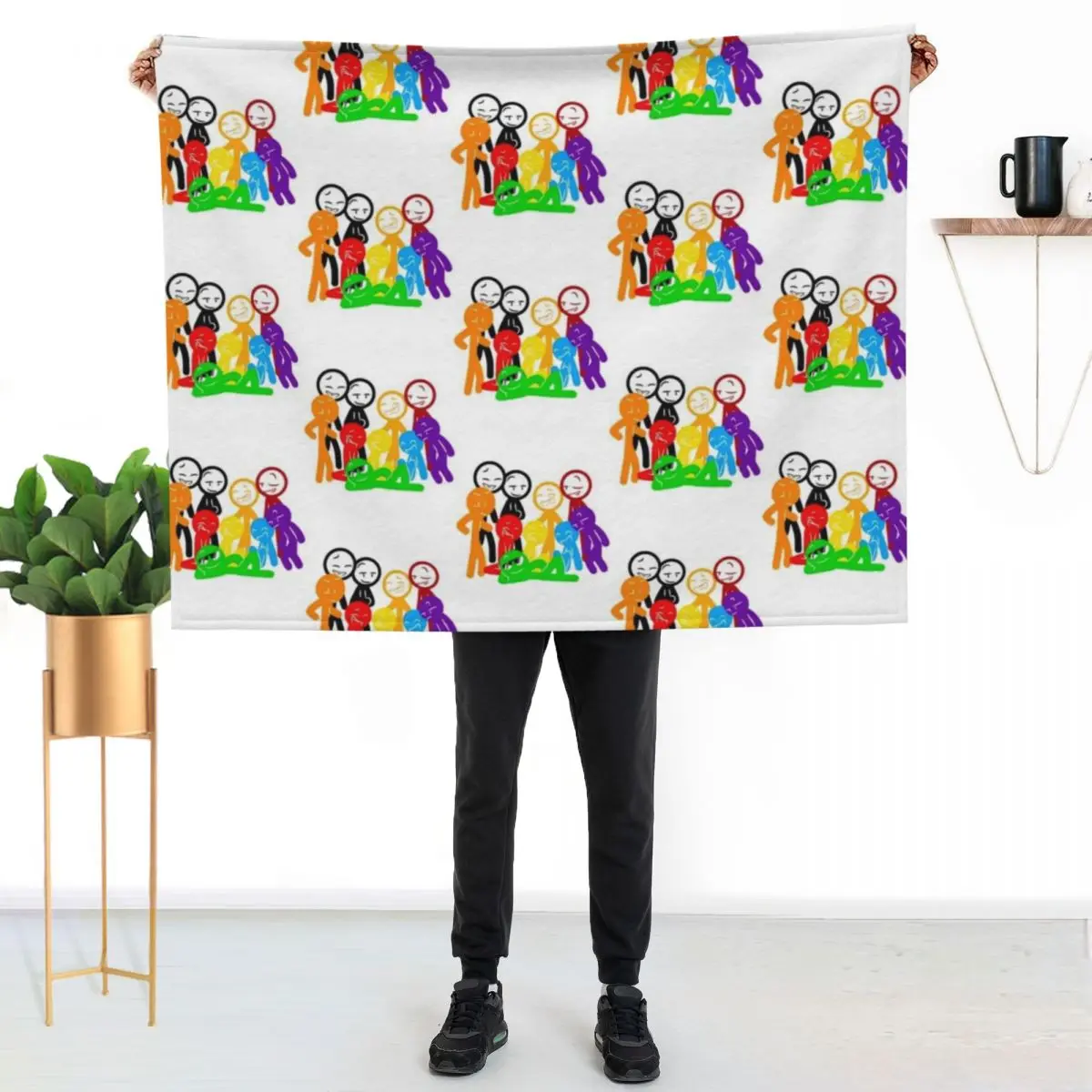 Alan Becker - Alan Becker Stick Figures Throw Blanket Blankets For Bed Quilt Beach Plush Loose Cute Blankets