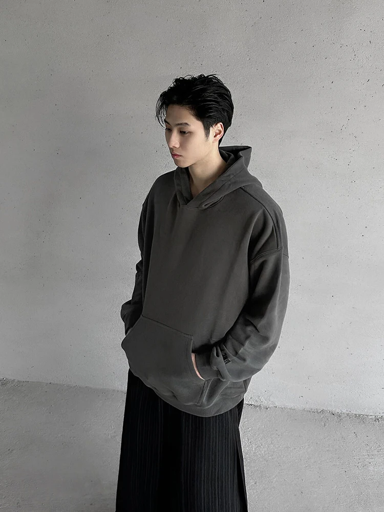

Deep ey Heavyweight Hardwaed Hoodie American Sle Cleanfit Autumn Men's Jaet Trendy High-End Feeling Hat Sweatirt
