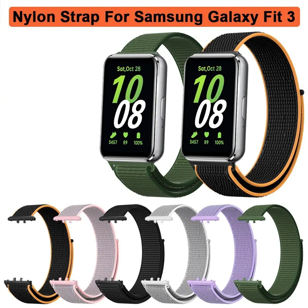 สำหรับ Samsung Galaxy Fit 3สายรัดข้อมือยืดหยุ่นปรับได้สายรัดไนลอนสำหรับ Samsung Galaxy Fit3 watchband อุปกรณ์เสริม