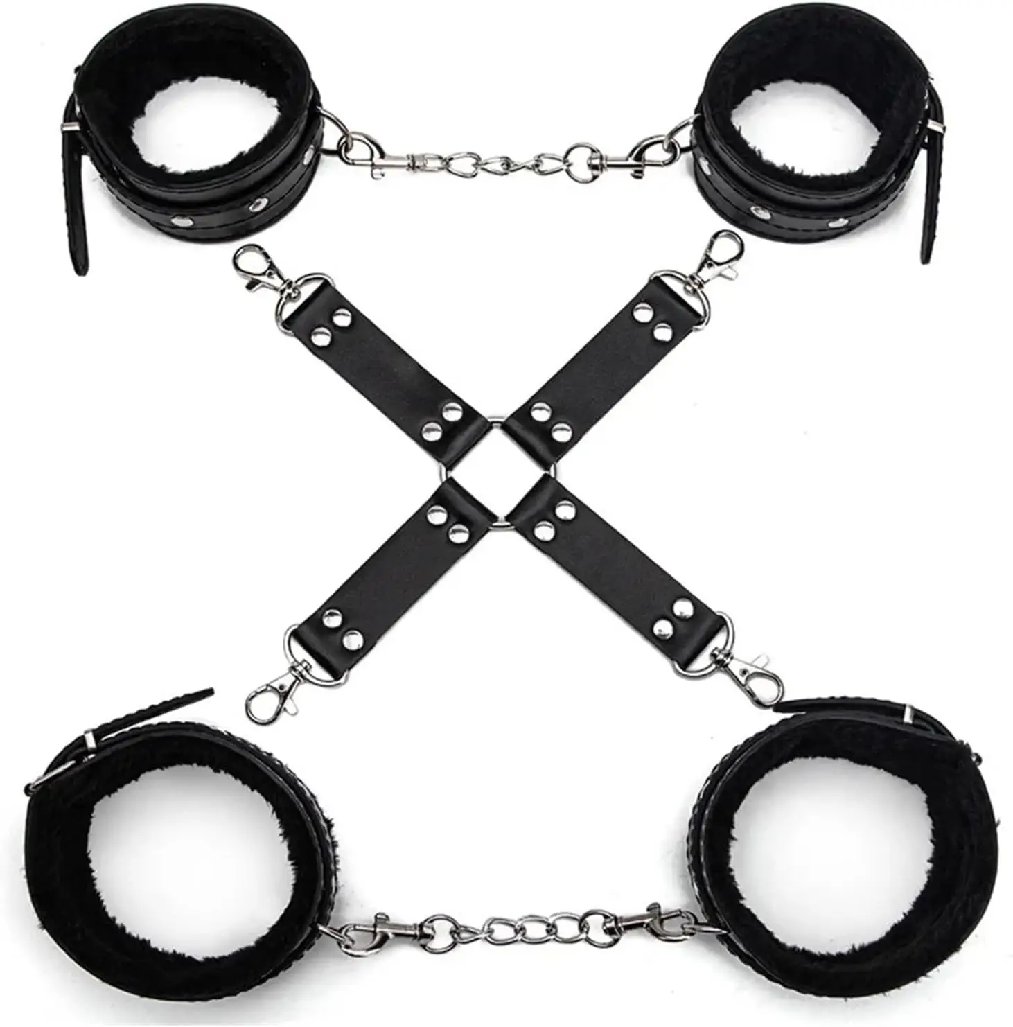 

BDSM Thigh Restraint Straps Sling Leg Spreader Open Restraint Belt Bondage Harness with Wrist Cuffs Sex Position Aid Adult