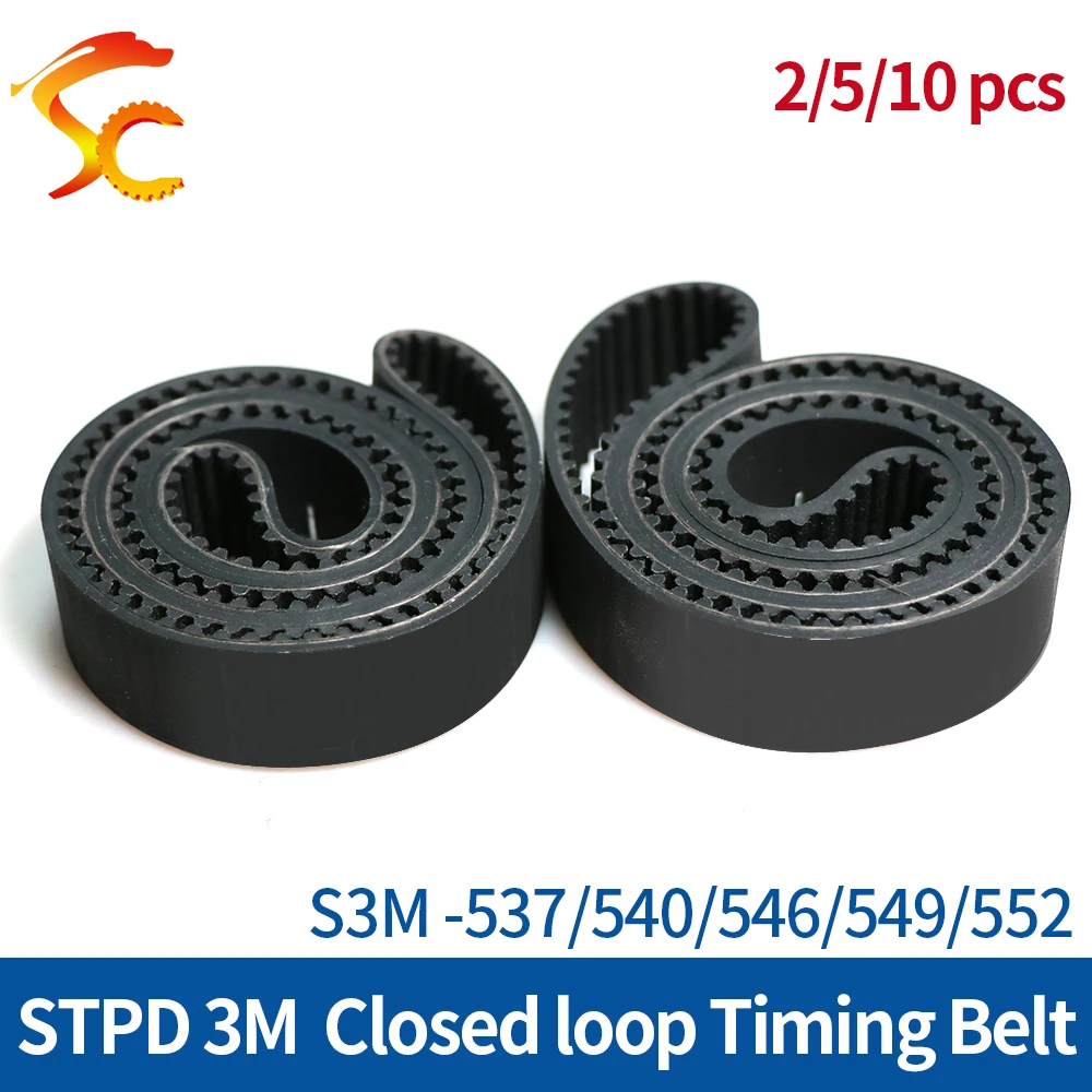 

ONEFIRE S3M closed loop Timing Belt Length 537/540/546/549/552mm Width 6/10/15mm STPD 3M Rubber Synchronous toothed belt