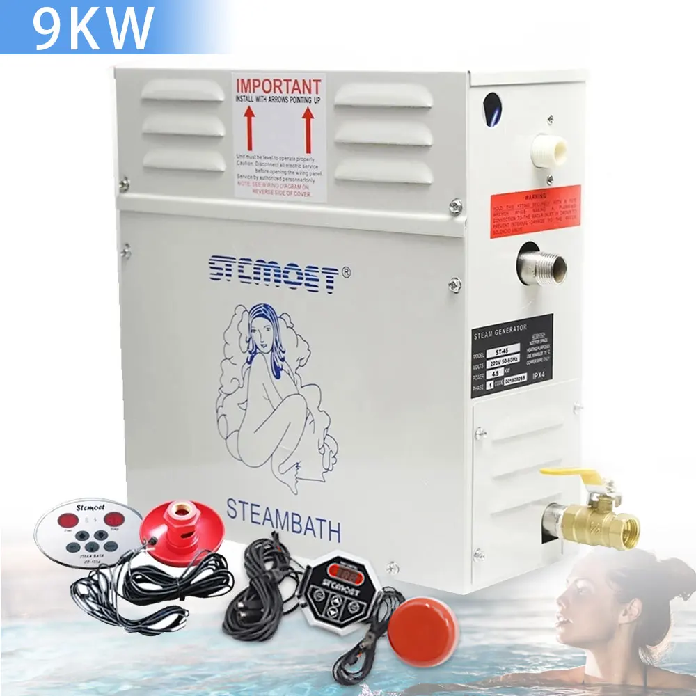 9KW Steam Generator for Shower 220V/380V Home Steam Machine Sauna Equipment Sauna Bath SPA Steam Shower with Digital Controller