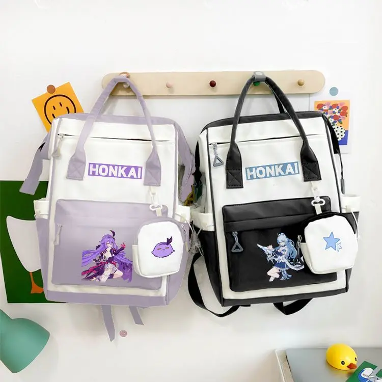 Anime Impact 3 Bag For Middle High School Boys And Girls, High-Quality Large Capacity Backpack, Honkai Series Cartoon Backpack