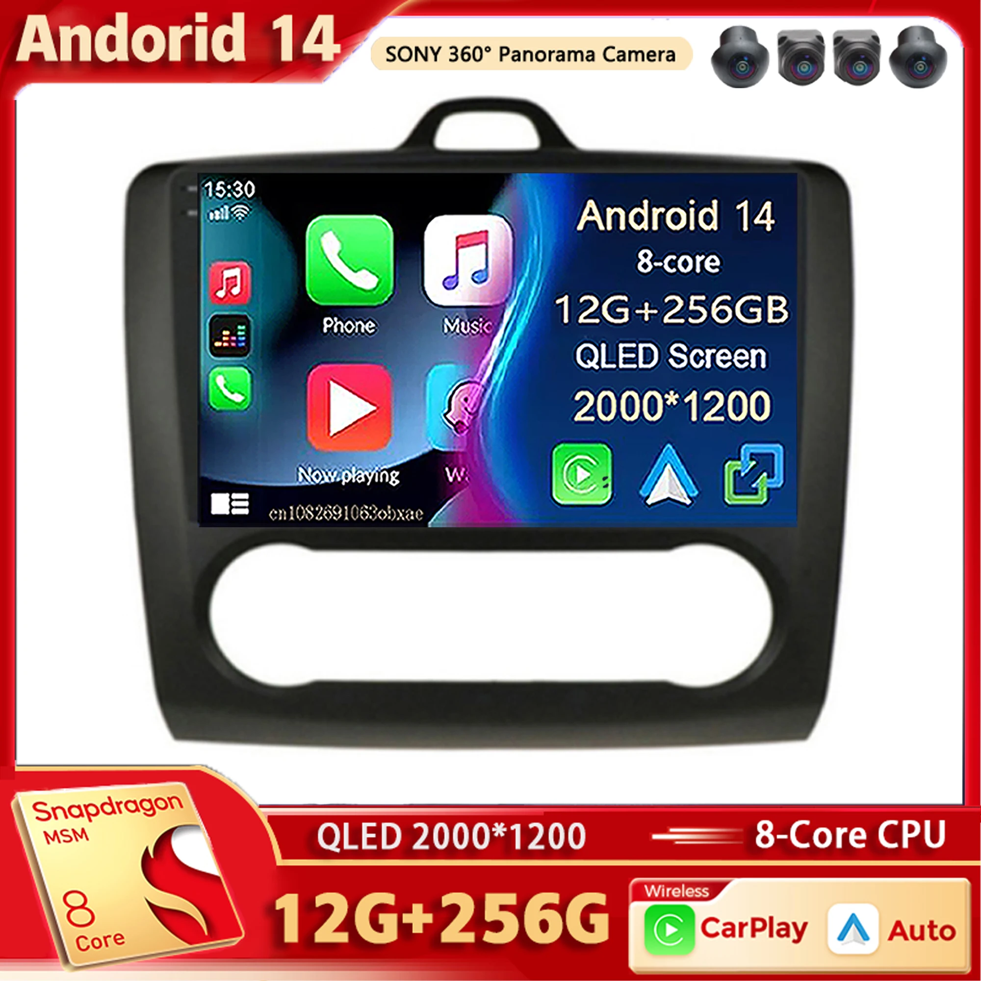 

Android 14 Car Radio Multimedia Player For Ford Focus 2 3 Mk2 Mk3 2004 2005-2011 Auto Wireless Carplay Car Stereo wifi+4G 2 Din