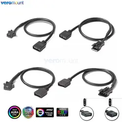 Motherboard 12V 4Pin RGB / 5V 3Pin ARGB to SM JST Female Male Conversion Adapter Cable 30cm for PC Computer LED Light Strip Line