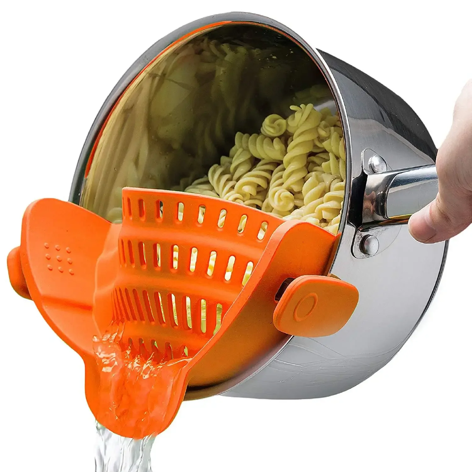 

Silicone Kitchen Strainer Clip Pan Drain Rack Bowl Funnel Rice Pasta Vegetable Washing Colander Draining Excess Liquid Univers