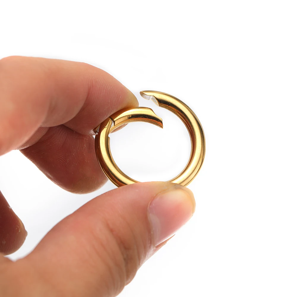 2 Stück Edelstahlverschlüsse, runde Ringkarabinerhaken, Verbindungsstücke für DIY-Schmuckherstellung, Zubehör für Halsketten und Ketten. – Detail 4
