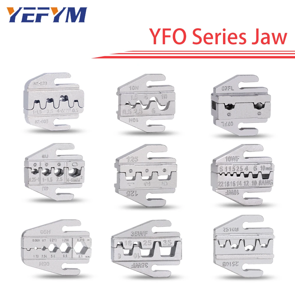 1 Pcs Crimping Jaws YFO 9 Inch Crimping Pliers Interchangeable Crimping Die For Tube/Insulated/Bare Terminals Replacement Die