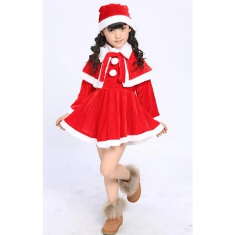 Children\'s Red Christmas Performance Dress Children\'s Christmas Santa Claus Set Boys and Girls