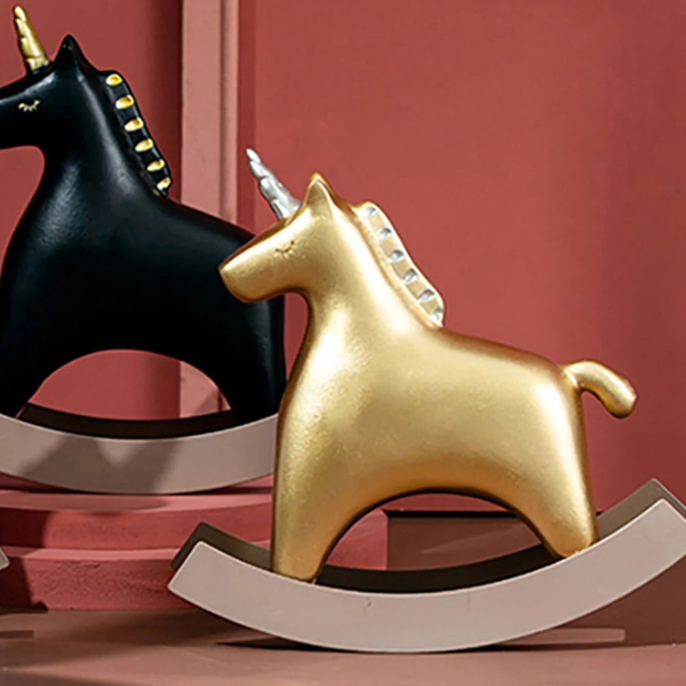 

Resin Unicorn Figurine Golden Large Size Home Decor Statue Lovely nament Desktop Decor Resin Craft Figurine Horse