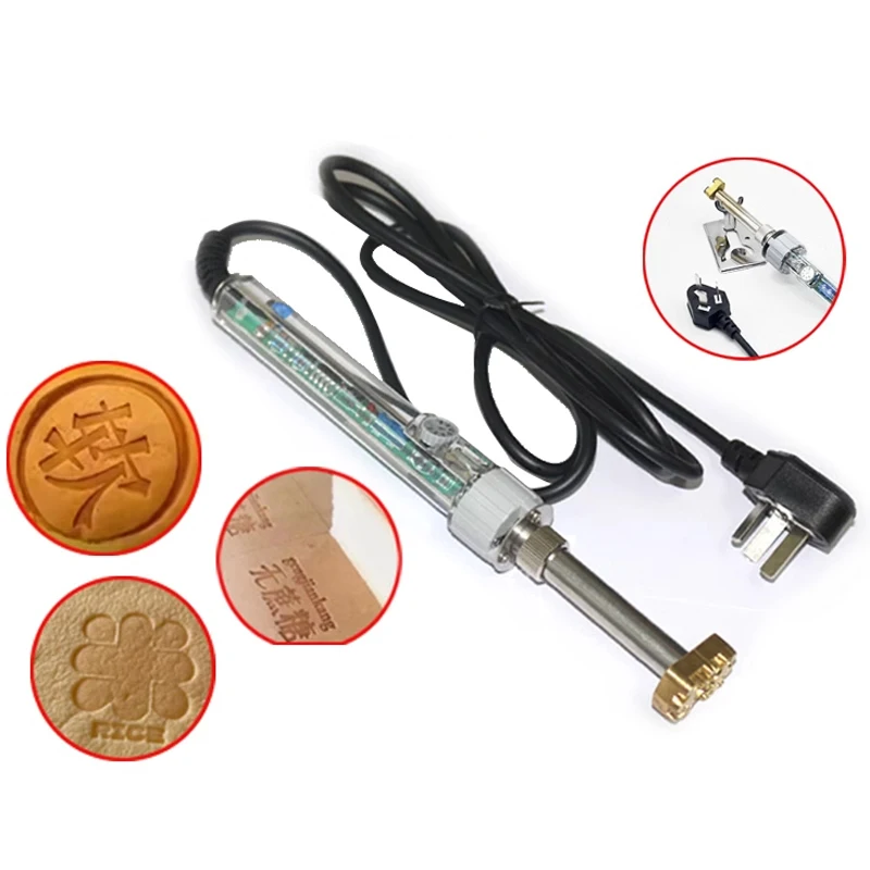 Leather Stamp Tool Custom Embossing Electric Hot Stamping Machine Logo Printing Soldering Iron for Wood Food Cookie Cake
