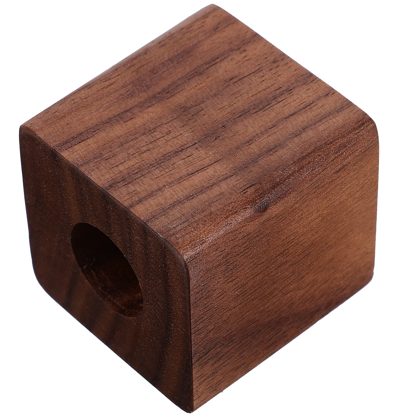 Walnut Pen Stand Pot Wood Holder Manicure Desktop for Office Single Base Home Wooden