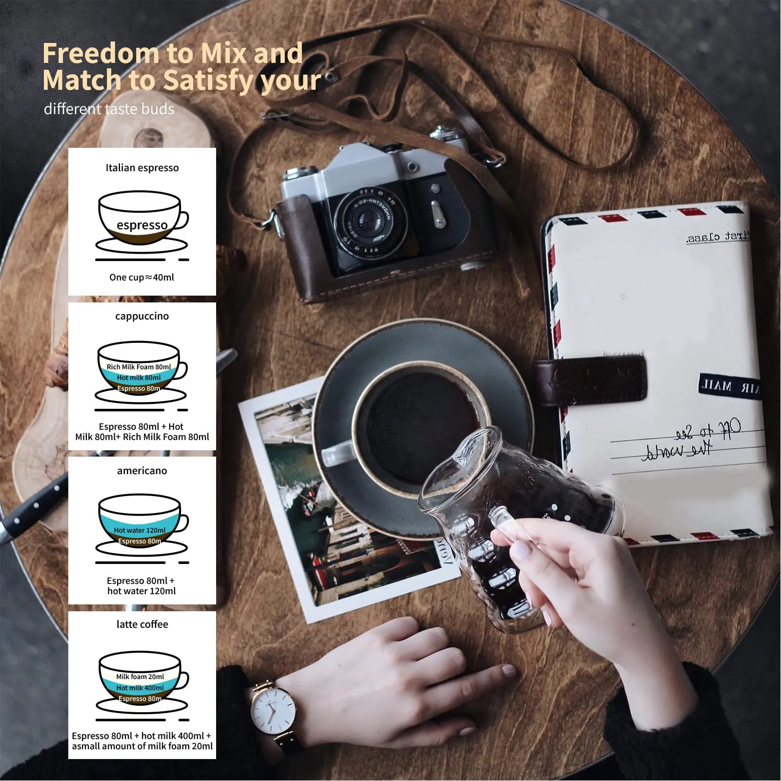 Portable 6 Cup Electric Coffee Maker Transparent Top Italian Coffee Pot Machine 300ML for Home