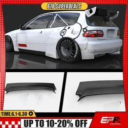 For Honda EG Civic Hatch Back RB Style FRP Unpainted Wide Body Rear Spoiler Roof Wing Exterior Body kits