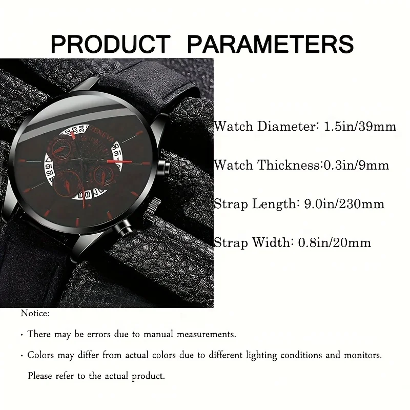 طقم ساعة كوارتز وسوار من الخرز للرجال ، أساور مضفرة ، سوار 1