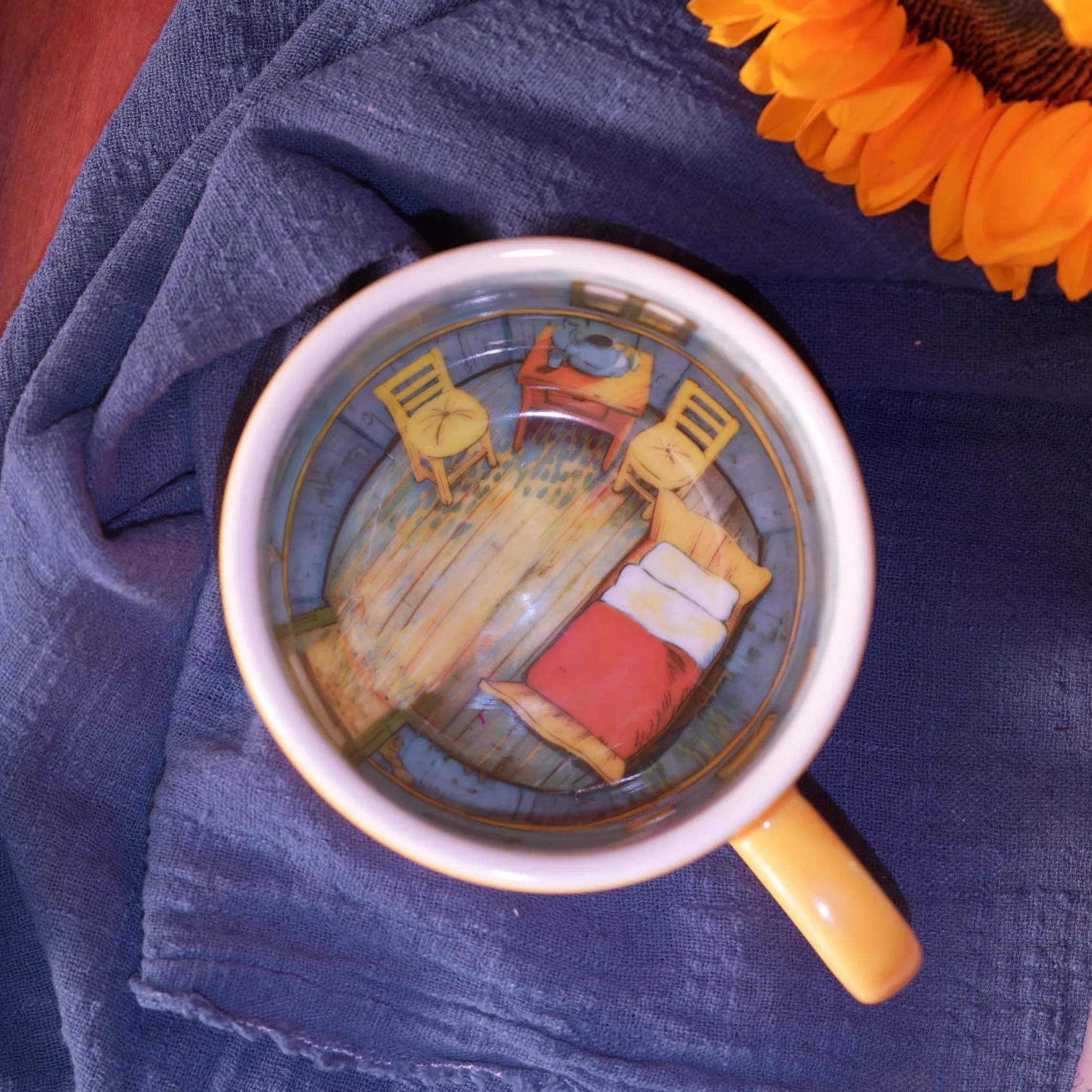 Gogh Bedroom Cup Creative Water Cup Glaze, Color Unrealistic