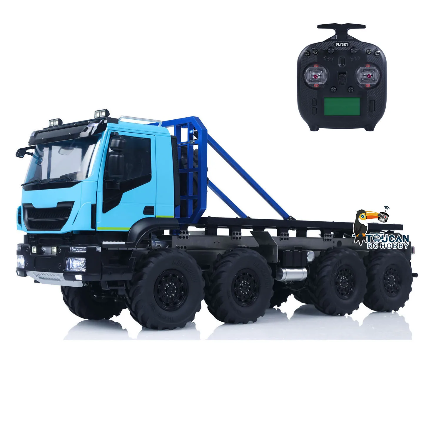 

8x8 1/14 RC Crawler Rock Car Painted Assembled Lights Sounds Climbing Vehicle ST8 Radio Control Flatbed Truck Toys Model TH23197