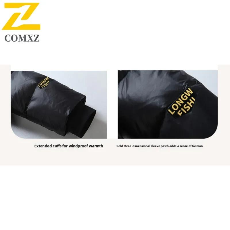 COMXZ Men Parker Coat Minimalist Fashion Casual Ski Street Warm Thickened Travel Padded Jacket Windproof Snow Winter Jackets