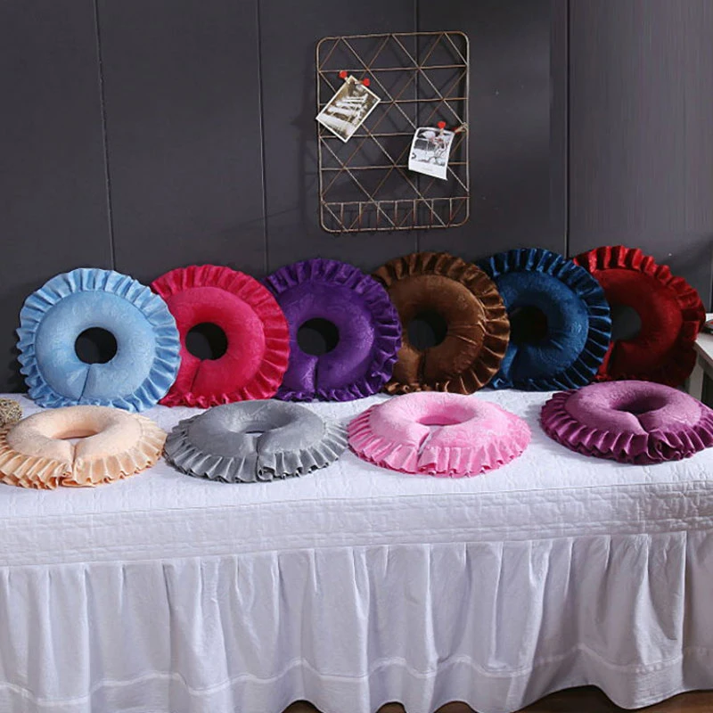 Beauty Salon Cushion Slow Rebound Face Massage Pillow With Hole U-shaped Physiotherapy Massage Nap Outdoor Travel Pillow