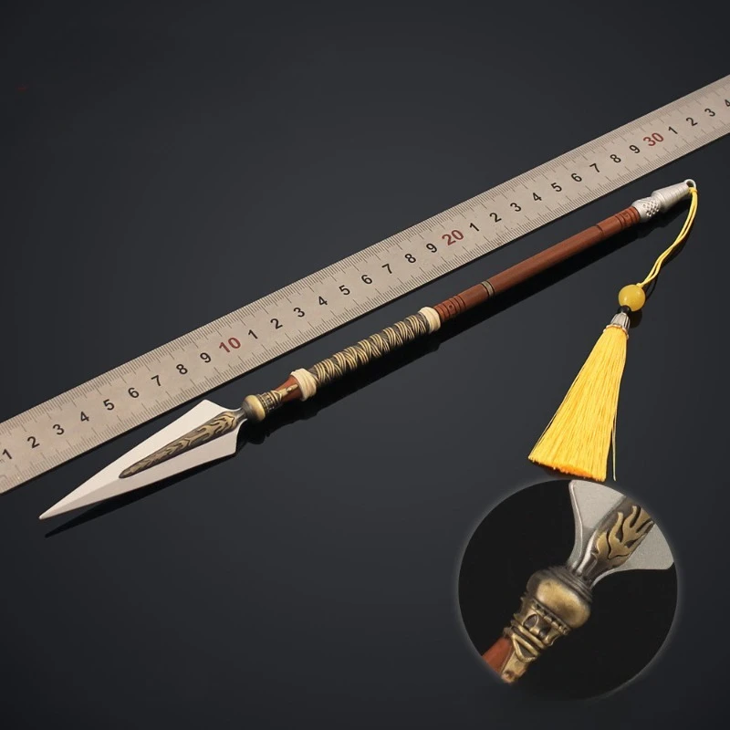 30cm/11.81in Diablo 2 게임 주변기기 대형 부활 창 모델 긴 총 장난감 컬렉션 입상 데스크탑 디스플레이